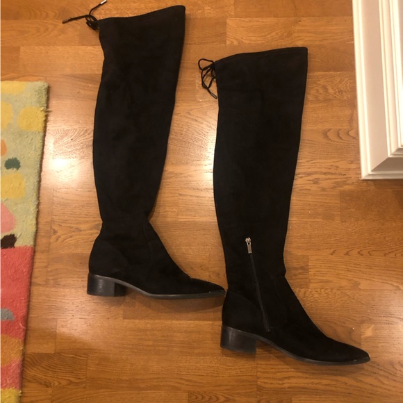 Over the knee black suede boots - Picture 6 of 7